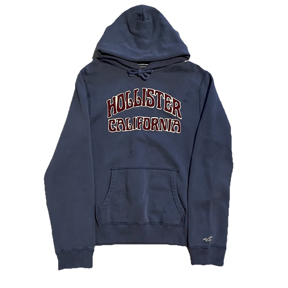 Vintage Y2K Hollister HCo Navy Pullover Hoodie Sweatshirt Size XL OG Used
